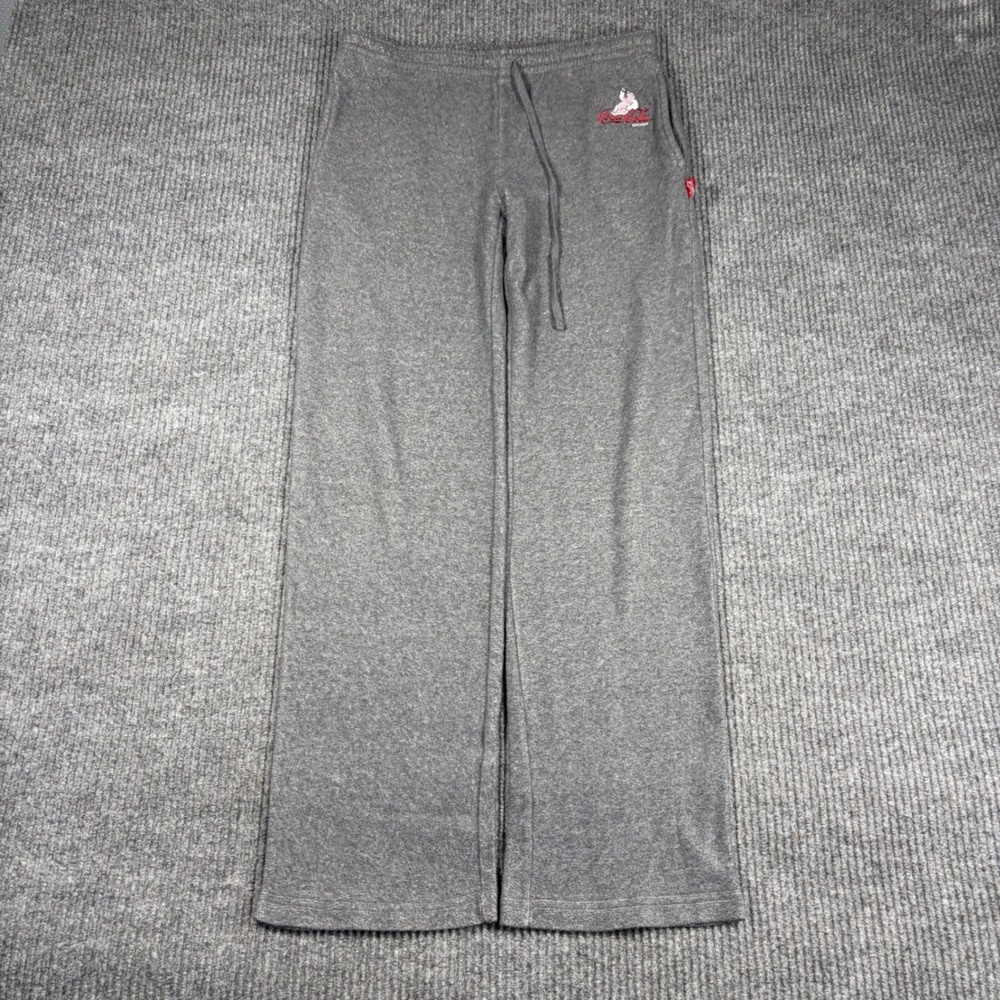 Coca-Cola Brand Sweatpants Womens M Gray Polar Bear Graphic Wide Leg Lounge